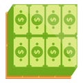 Bank cash top view icon, cartoon style Royalty Free Stock Photo