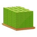 Bank cash wood pallet icon, cartoon style Royalty Free Stock Photo