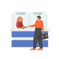 Bank cashbox concept, vector flat isolated illustration