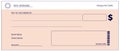 Bank check. Blank business checks, money donation cheque. Empty checkbook page template. Simple payment layout, fake pay