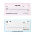 Bank check. Blank cheque checkbook with guilloche pattern and watermark. Unfilled payment paper template. Banking coupon Royalty Free Stock Photo