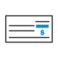 Bank Check Icon Royalty Free Stock Photo