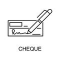 bank check outline icon. Element of finance icon for mobile concept and web apps. Thin line bank check outline icon can be used Royalty Free Stock Photo