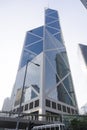 Bank of China Tower in Central, Hong Kong. Low Angle View