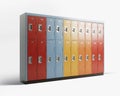 Bank Of Colorful School Lockers Royalty Free Stock Photo