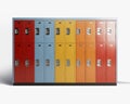 Bank Of Colorful School Lockers Royalty Free Stock Photo