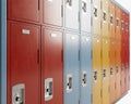 Bank Of Colorful School Lockers Royalty Free Stock Photo