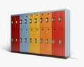 Bank Of Colorful School Lockers Royalty Free Stock Photo