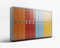 Bank Of Colorful School Lockers Royalty Free Stock Photo