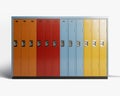 Bank Of Colorful School Lockers Royalty Free Stock Photo