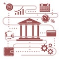 Bank concept. Finance, money investment. Line icon Royalty Free Stock Photo