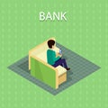 Bank Concept Vector in Isometric Projection . Royalty Free Stock Photo