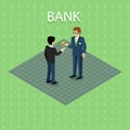 Bank Concept Vector in Isometric Projection. Royalty Free Stock Photo