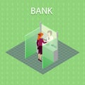 Bank Concept Vector in Isometric Projection. Royalty Free Stock Photo