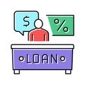 bank consultant loan color icon vector illustration