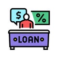 bank consultant loan color icon vector illustration