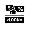 bank consultant loan glyph icon vector illustration