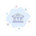 Bank, Courthouse, Finance, Finance, Building Blue Icon on Abstract Cloud Background