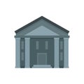 Bank courthouse icon, flat style