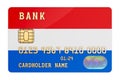 Bank credit card featuring Luxembourgish flag. National banking system in Luxembourg concept. 3D rendering Royalty Free Stock Photo