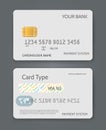 Bank credit card white template