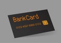 bank credit debit card template on gray Royalty Free Stock Photo