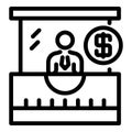 Bank credit worker icon, outline style Royalty Free Stock Photo