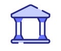 Bank deposit banking single isolated icon with dashed line style