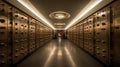 Bank deposit boxes for valuables. Bank vault view from the inside. Storage of gold and valuables
