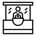 Bank employee icon, outline style Royalty Free Stock Photo