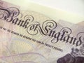 Bank of England British bank note detail Royalty Free Stock Photo