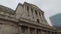 Bank of England and Royal Exchange in London - wide angle view - LONDON, ENGLAND - DECEMBER 10, 2019 Royalty Free Stock Photo