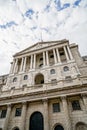 The Bank of England, wide angle view, City of London, UK Royalty Free Stock Photo