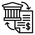 Bank expense report icon, outline style Royalty Free Stock Photo