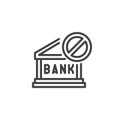 Bank failure line icon