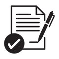 sing contract approve business document icon