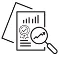 audit icon vector business document approved paper symbol with chart