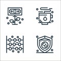 bank and finance line icons. linear set. quality vector line set such as shield, abacus, mug