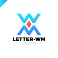 Bank or finance organization letter M or W logo template. Royalty Free Stock Photo