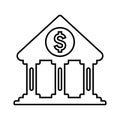 Bank, financial, institution, treasure outline icon. Line art vector