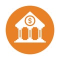 Bank, financial, institution, treasure outline icon. Orange color vector EPS