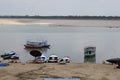 Bank of ganga river in varanasi ghaat