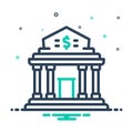 Mix icon for Bank, building and banking