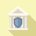 Bank icon flat vector. Policy risk Royalty Free Stock Photo