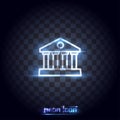 Bank icon. neon series