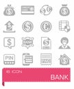 Bank icon set Royalty Free Stock Photo