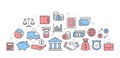 Bank Illustration with icons