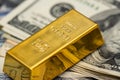 Bank investment gold bar and money