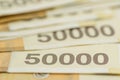 Bank of Korea 50000 won Royalty Free Stock Photo