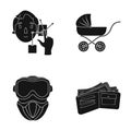 Bank, lending, store and other web icon in black style.purse, money, purchase, icons in set collection.